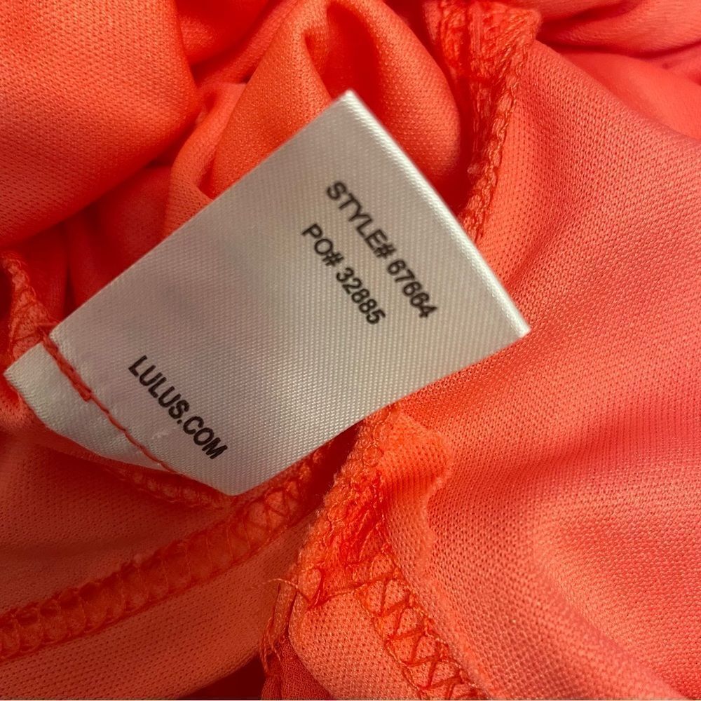 Lulus Divine Dahlia Midi Dress Coral Pink Small NWT - Picture 8 of 9